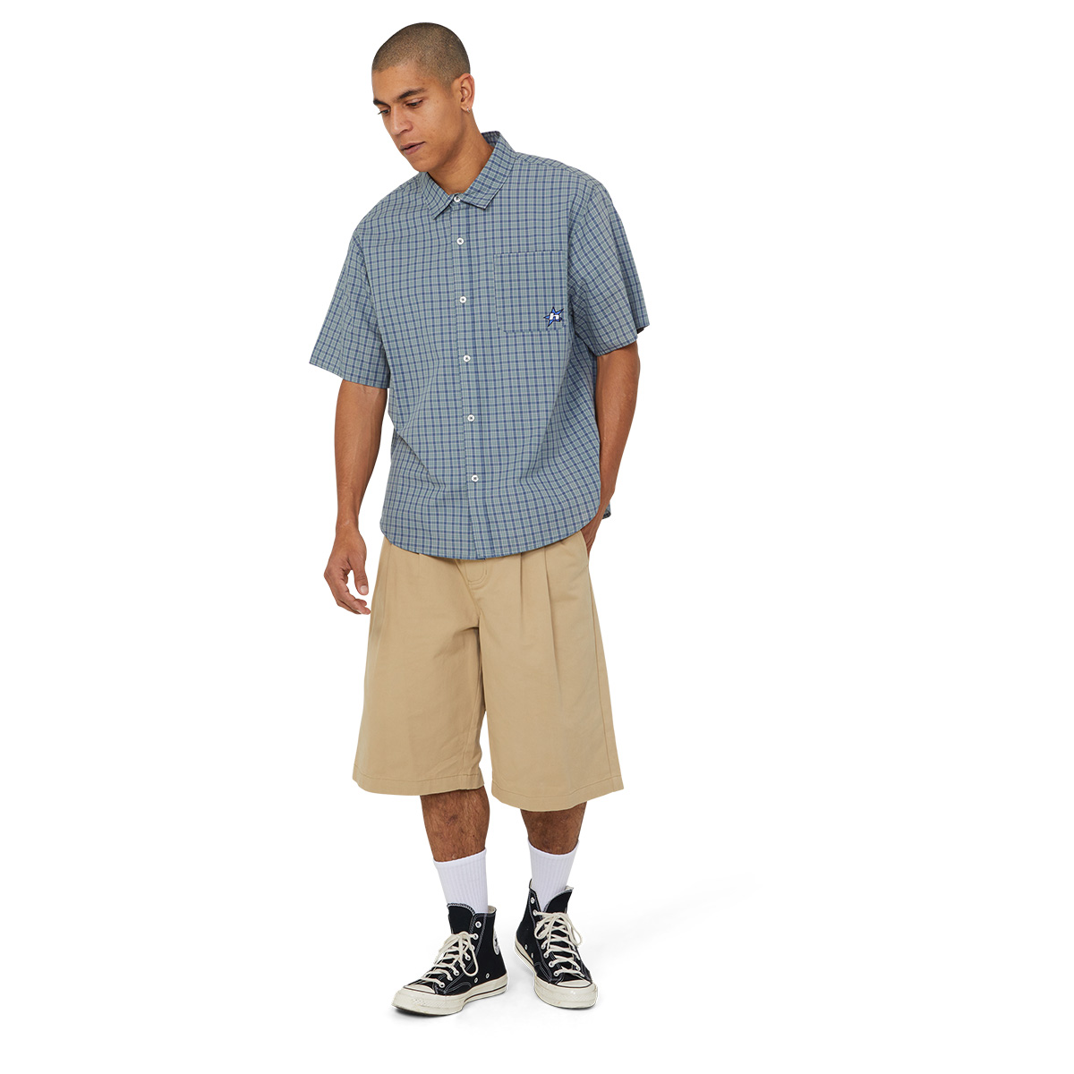 HUF H Star Plaid Shirt Marine