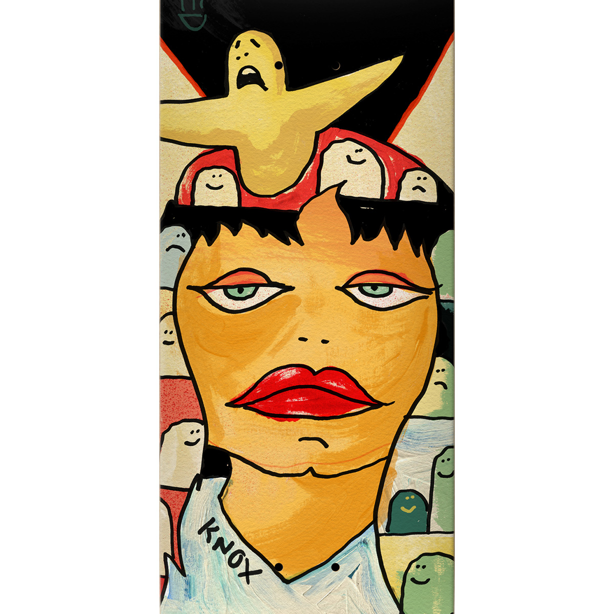 Krooked Knox Three Star Skateboard Deck Multi 8.25