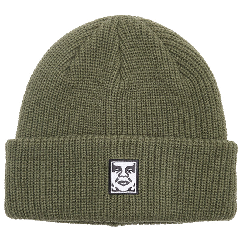 Obey Mid Icon Patch Cuff Beanie Army Obey Mid Icon Patch Cuff Beanie Army