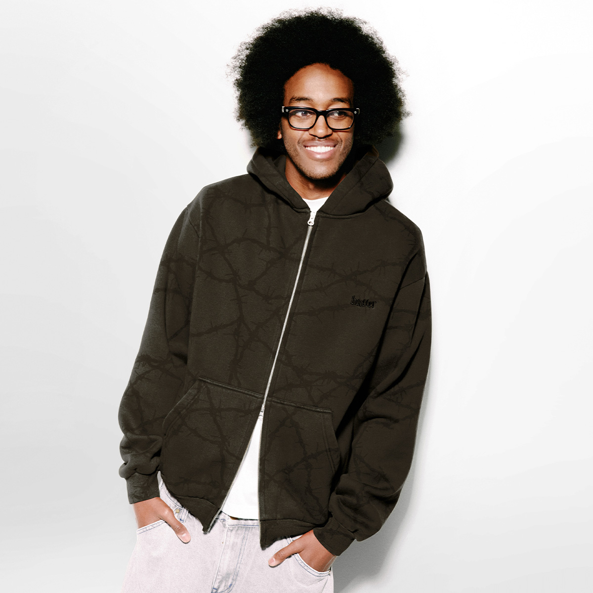 Butter Goods Wired Zip-Thru Hooded Sweater Fudge Butter Goods Wired Zip-Thru Hooded Sweater Fudge