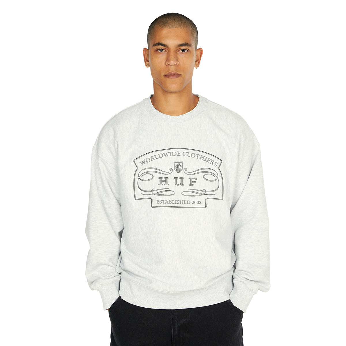 HUF Worldwide Clothiers Sweater Heather Grey