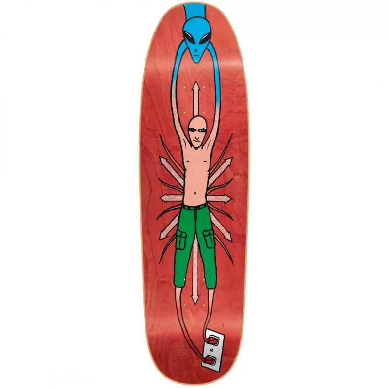 New Deal Vallely Alien Heat Transfer Skateboard Deck Red 9.18