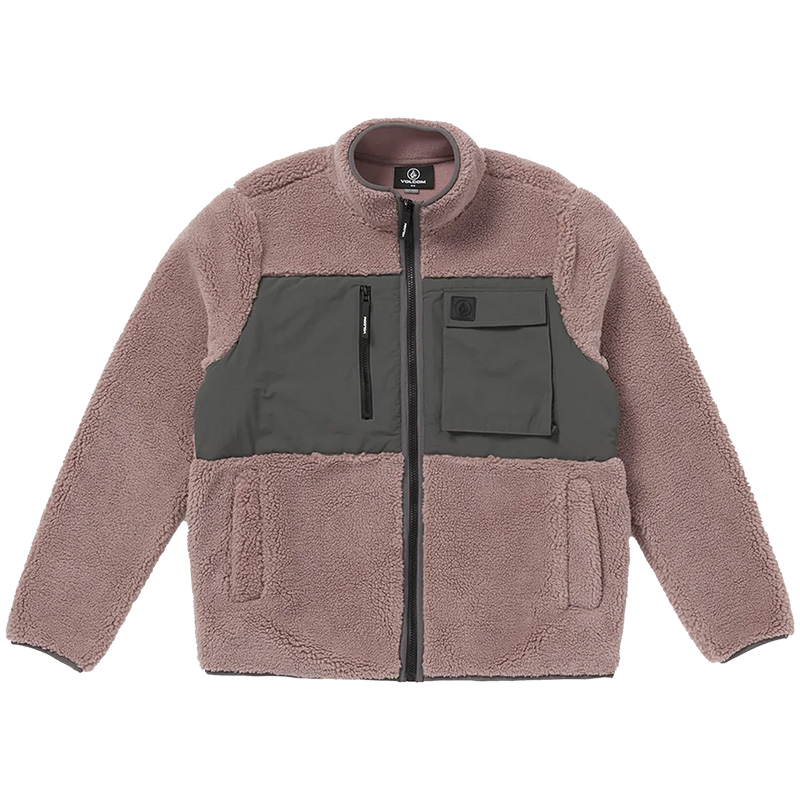 Volcom Storm Stone Zip Fleece Sweater Bordeaux Brown