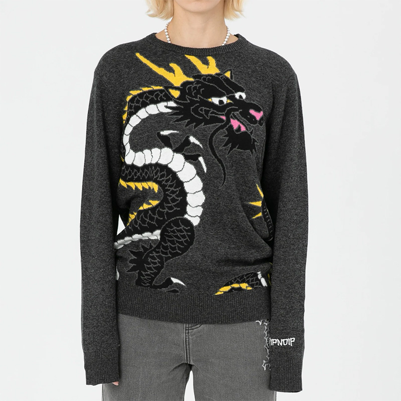 RIPNDIP Ryu Knit Sweater Black Heather RIPNDIP Ryu Knit Sweater Black Heather