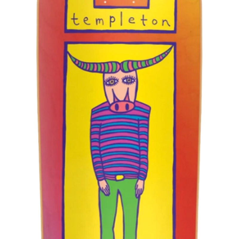 New Deal Templeton Bullman Heat Transfer Skateboard Deck Neon 9.32