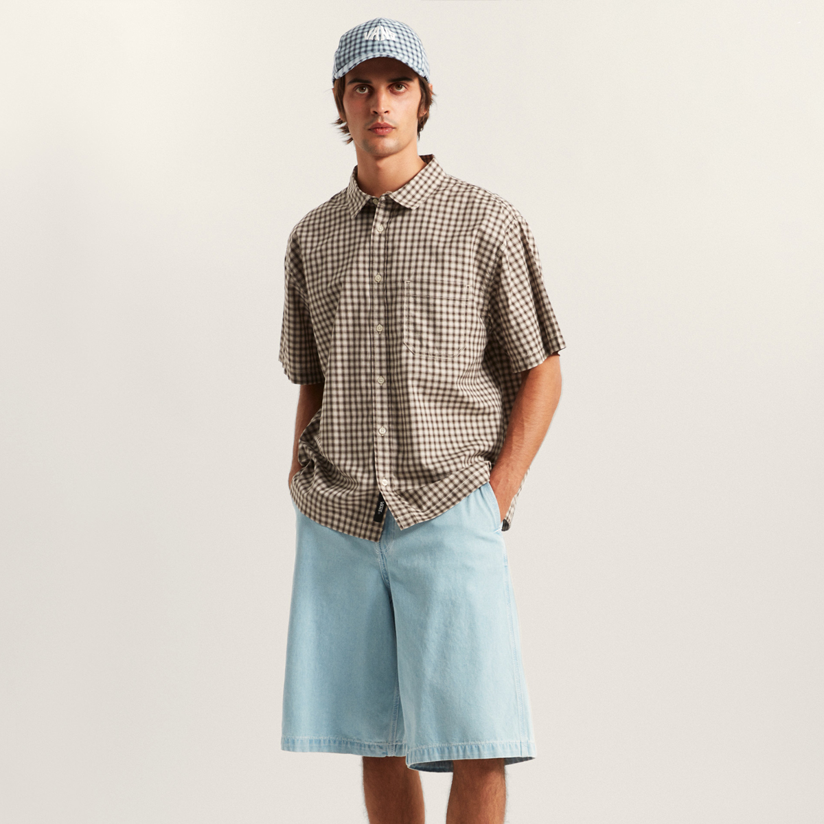 Vans Larkspur Mini Plaid Shirt Oatmeal/Demitasse