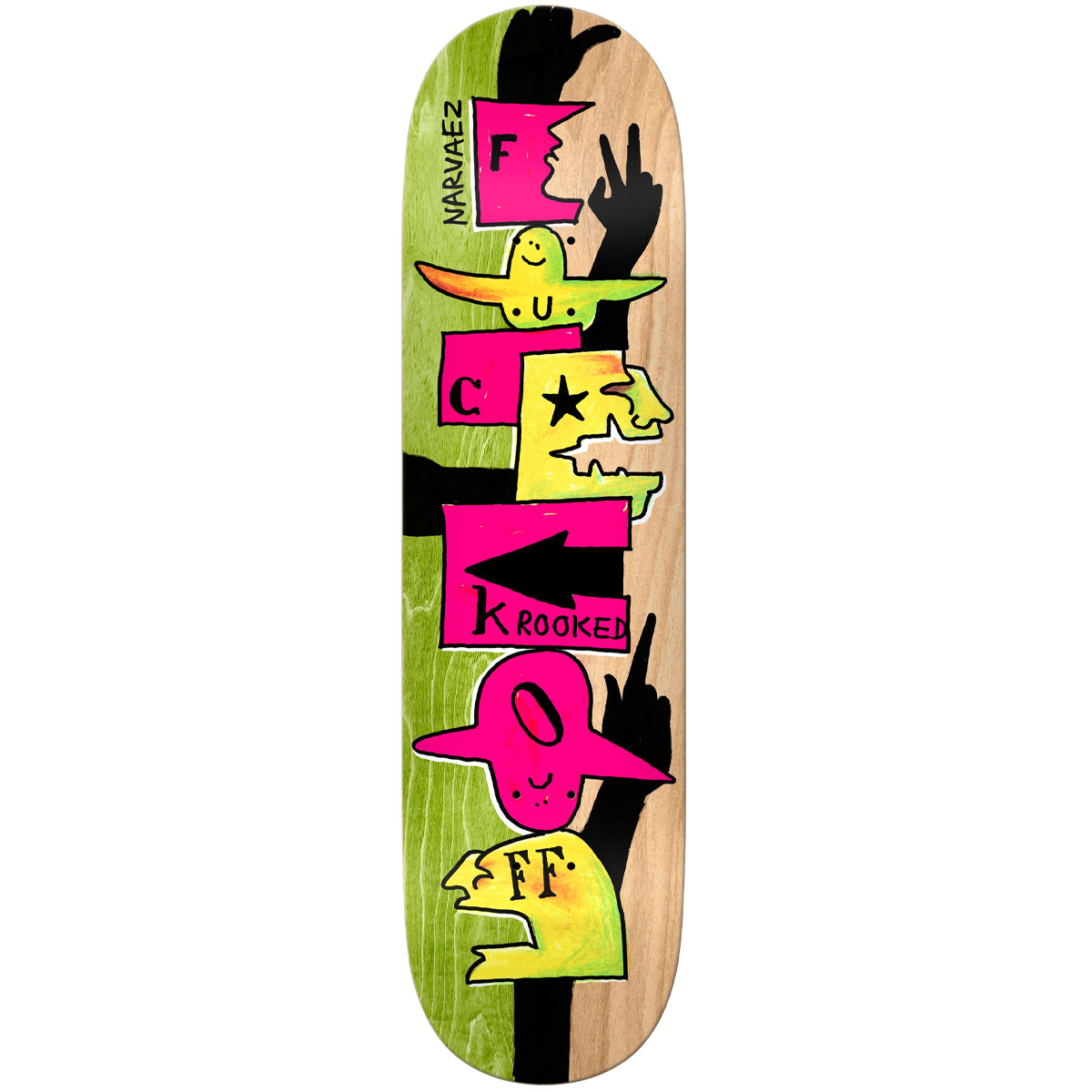 Krooked Narvaez F Off Skateboard Deck 8.38