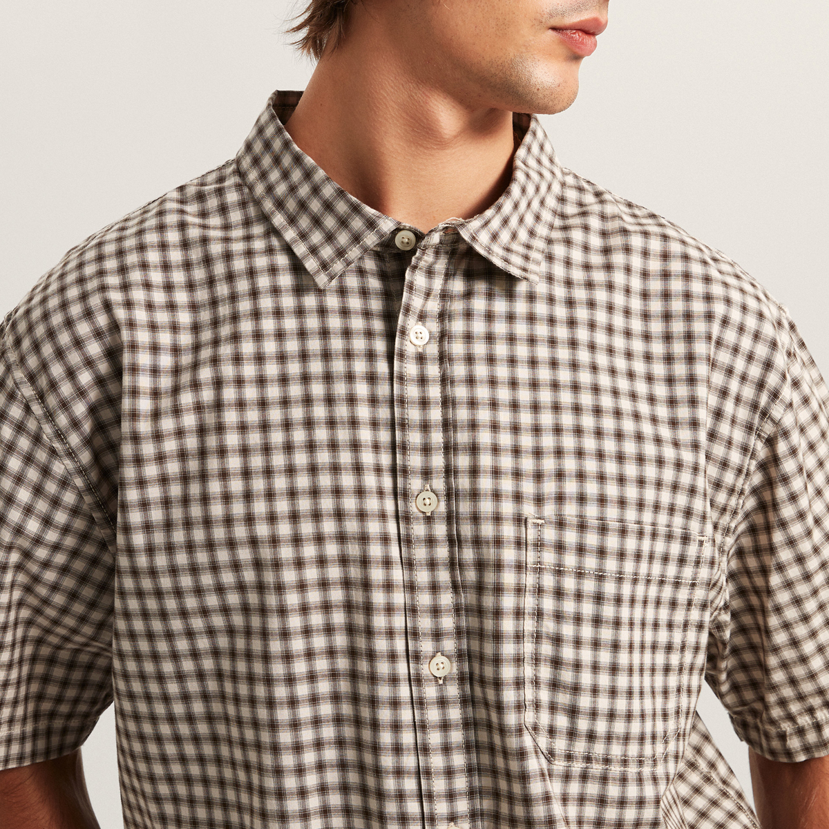 Vans Larkspur Mini Plaid Shirt Oatmeal/Demitasse