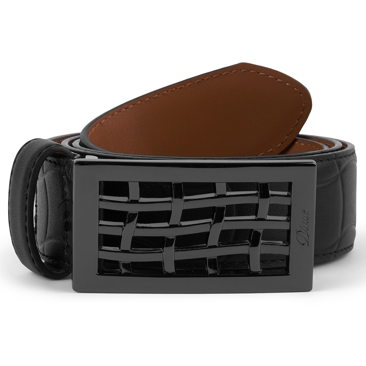 Dime Heavyweight Leather Belt Black