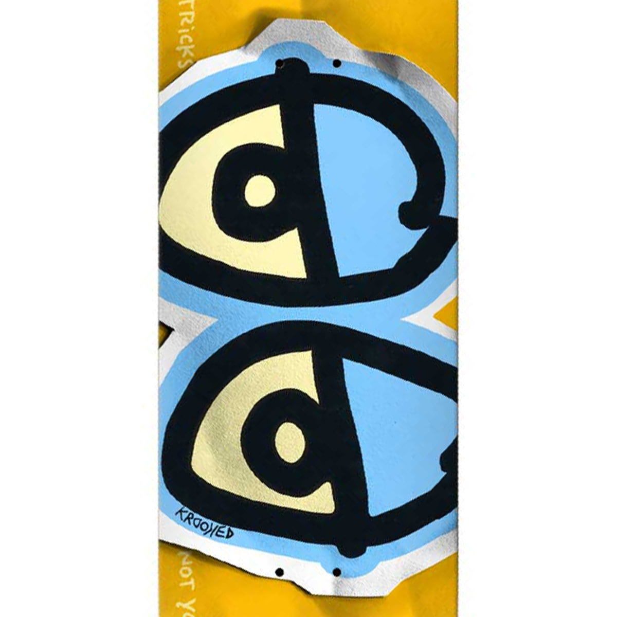Krooked DBX Eyes Skateboard Deck Gold/Blue 8.38