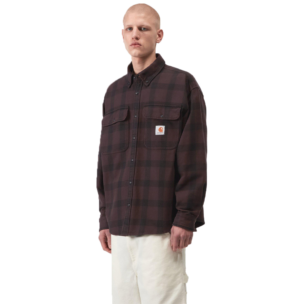 Carhartt WIP Edmands Longsleeve Shirt Edmands Check Natural/Palisander