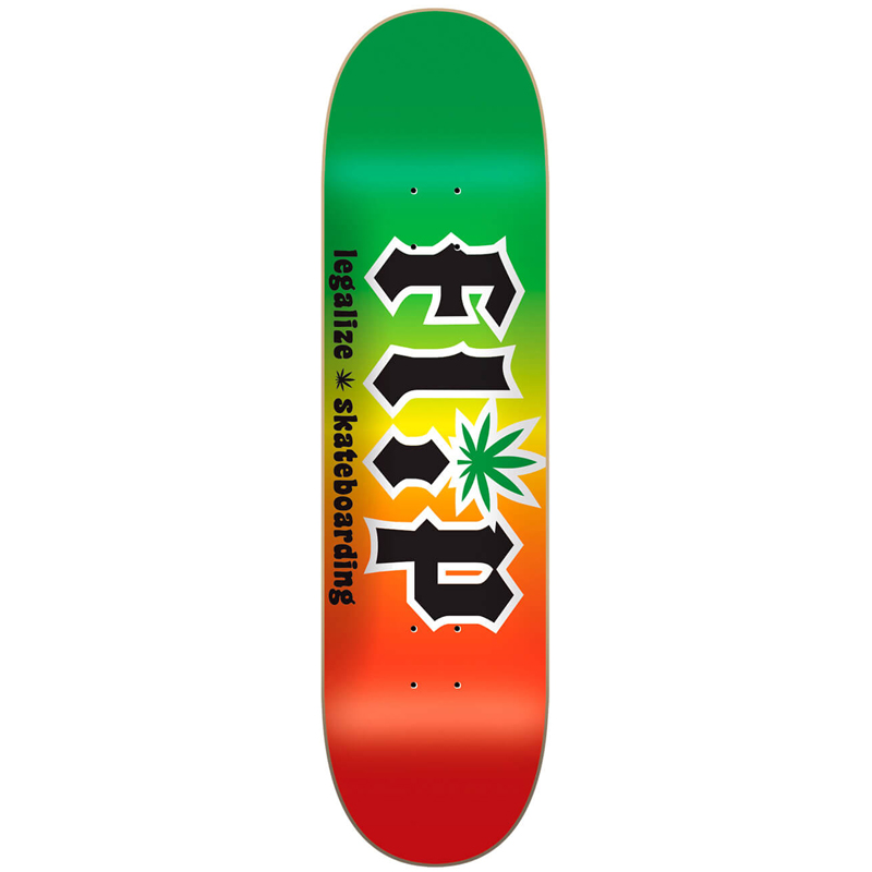Flip HKD Legalize Skateboard Deck Rasta 8.25