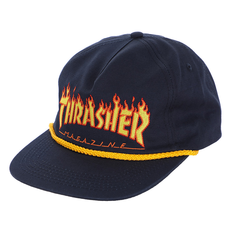 Thrasher Flame Rope Snapback Cap Navy Thrasher Flame Rope Snapback Cap Navy
