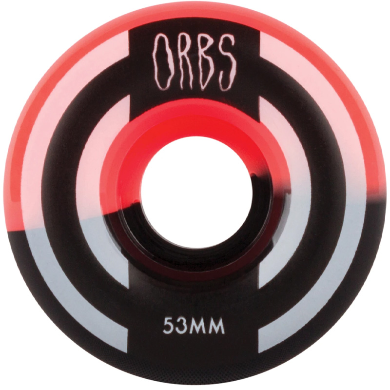 Orbs Apparitions Round Wheels 99A Neon Coral/Black Split 53mm
