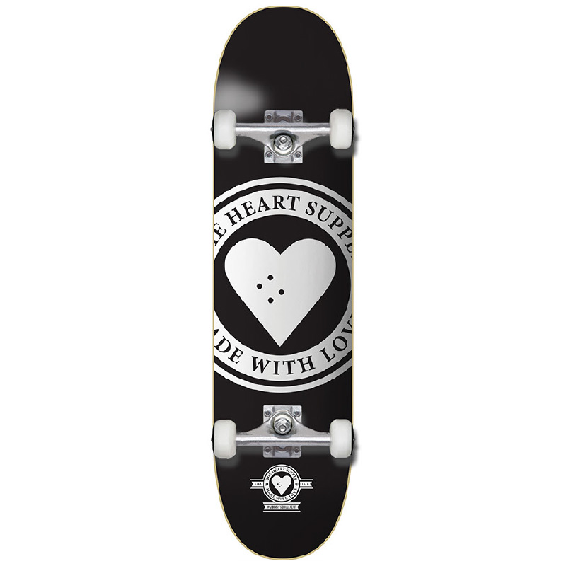 The Heart Supply Badge Logo Complete Skateboard Black 8.0
