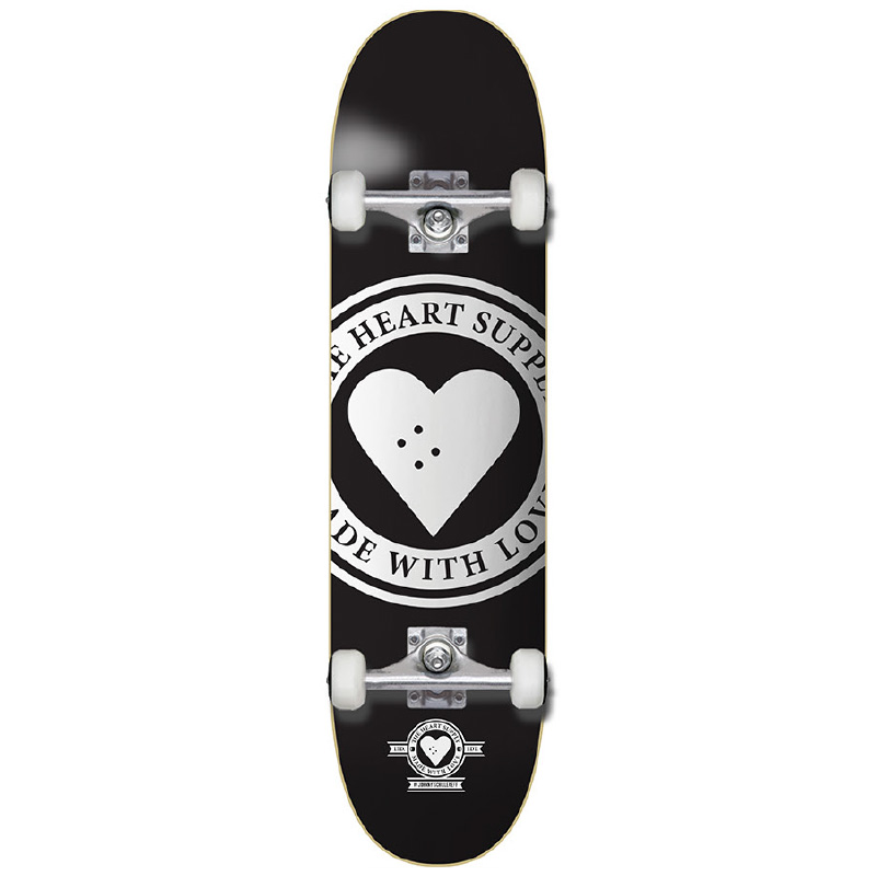 The Heart Supply Badge Logo Complete Skateboard Black 7.75