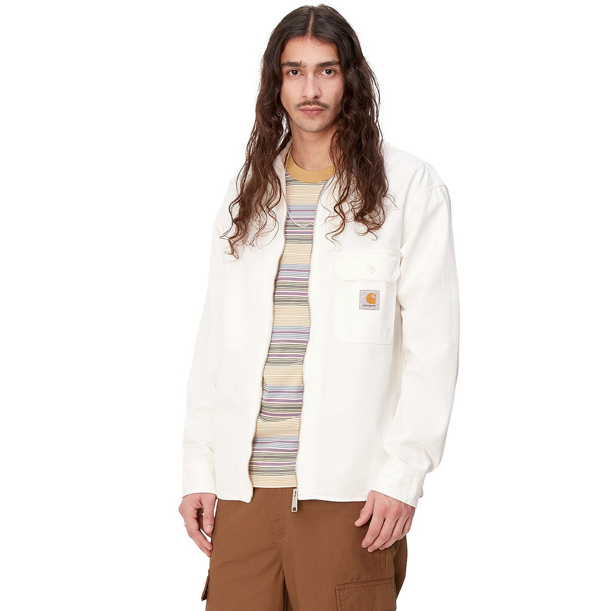Carhartt WIP Rainer Shirt Jac Off-White Rinsed