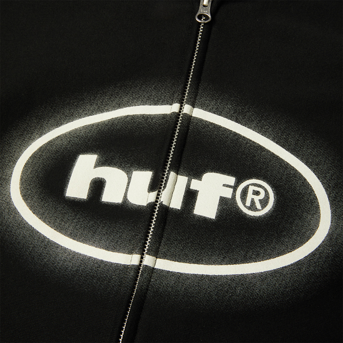 HUF x Mickey Mickey Spray Full Zip Hooded Sweater Black