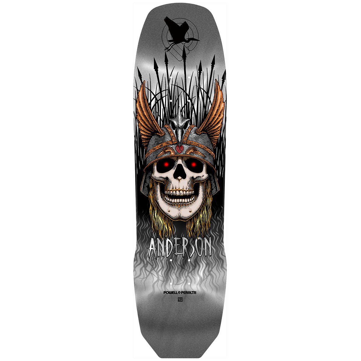 Powell Peralta Andy Anderson Heron 03 Skateboard Deck Silver Foil 8.45 Powell Peralta Andy Anderson Heron 03 Skateboard Deck Silver Foil 8.45