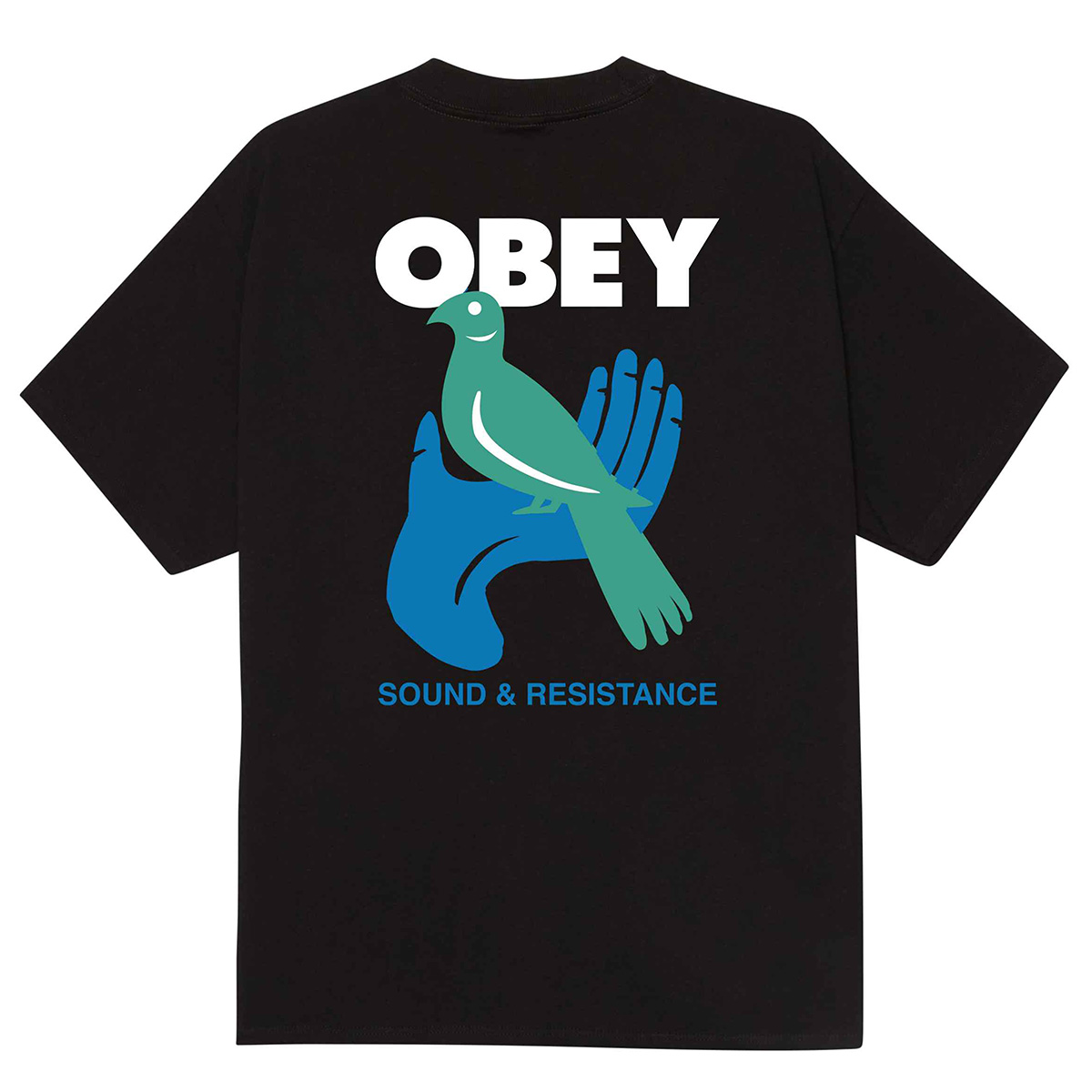 Obey Sound & Resistance Bird T-Shirt Black Obey Sound & Resistance Bird T-Shirt Black