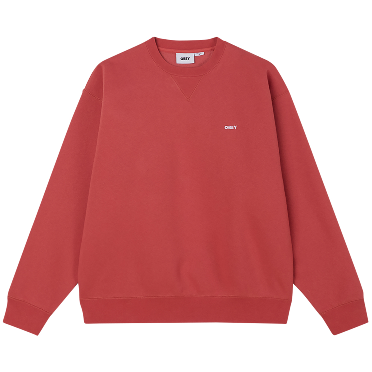 Obey Established Works Bold Crewneck Sweater II Mineral Red Obey Established Works Bold Crewneck Sweater II Mineral Red