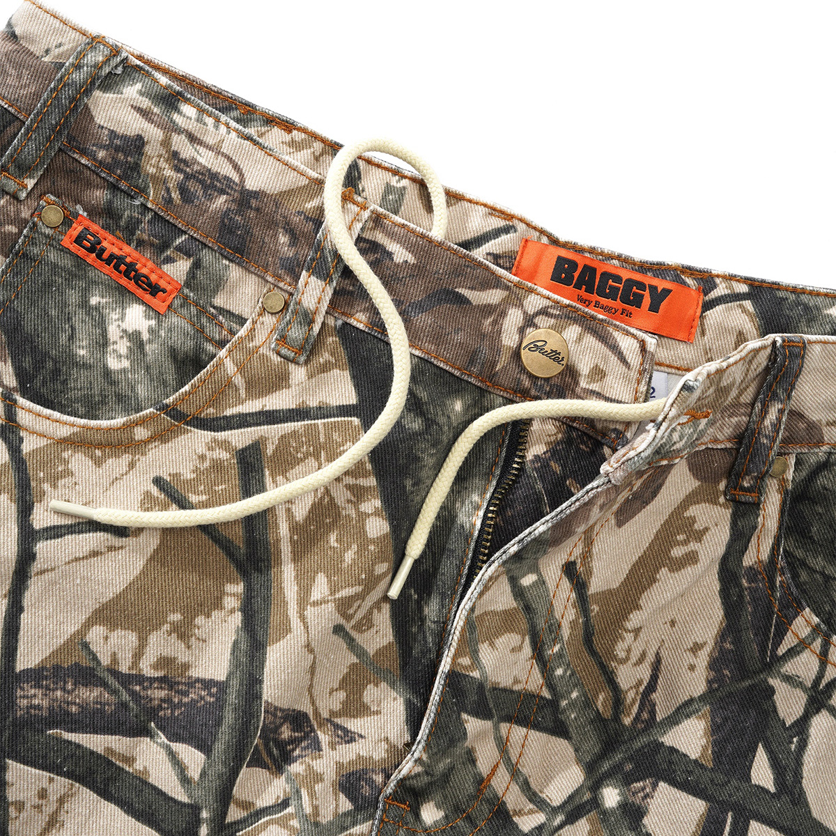 Butter Goods Foliage Camo Denim Jeans Tan Butter Goods Foliage Camo Denim Jeans Tan