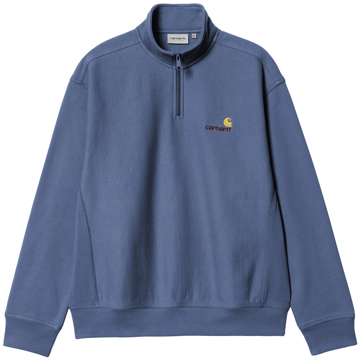 Carhartt WIP Half Zip American Script Sweater Blue Iris Carhartt WIP Half Zip American Script Sweater Blue Iris
