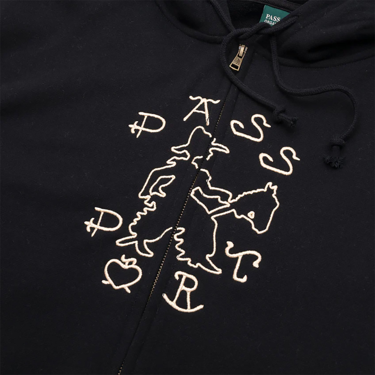 Pass-Port Cowpoke Organic Fleece Zip Hoodie Black Pass-Port Cowpoke Organic Fleece Zip Hoodie Black