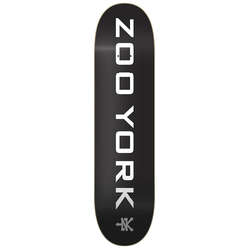 Zoo York OG 95 Logo Block Skateboard Deck Black/White/Grey 7.75