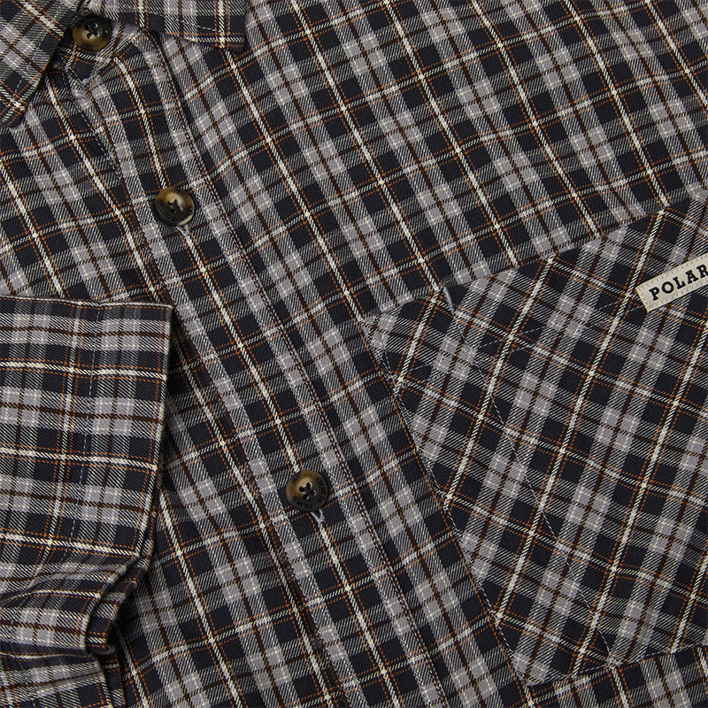 Polar Mitchell Poplin Shirt Graphite/Gold Polar Mitchell Poplin Shirt Graphite/Gold