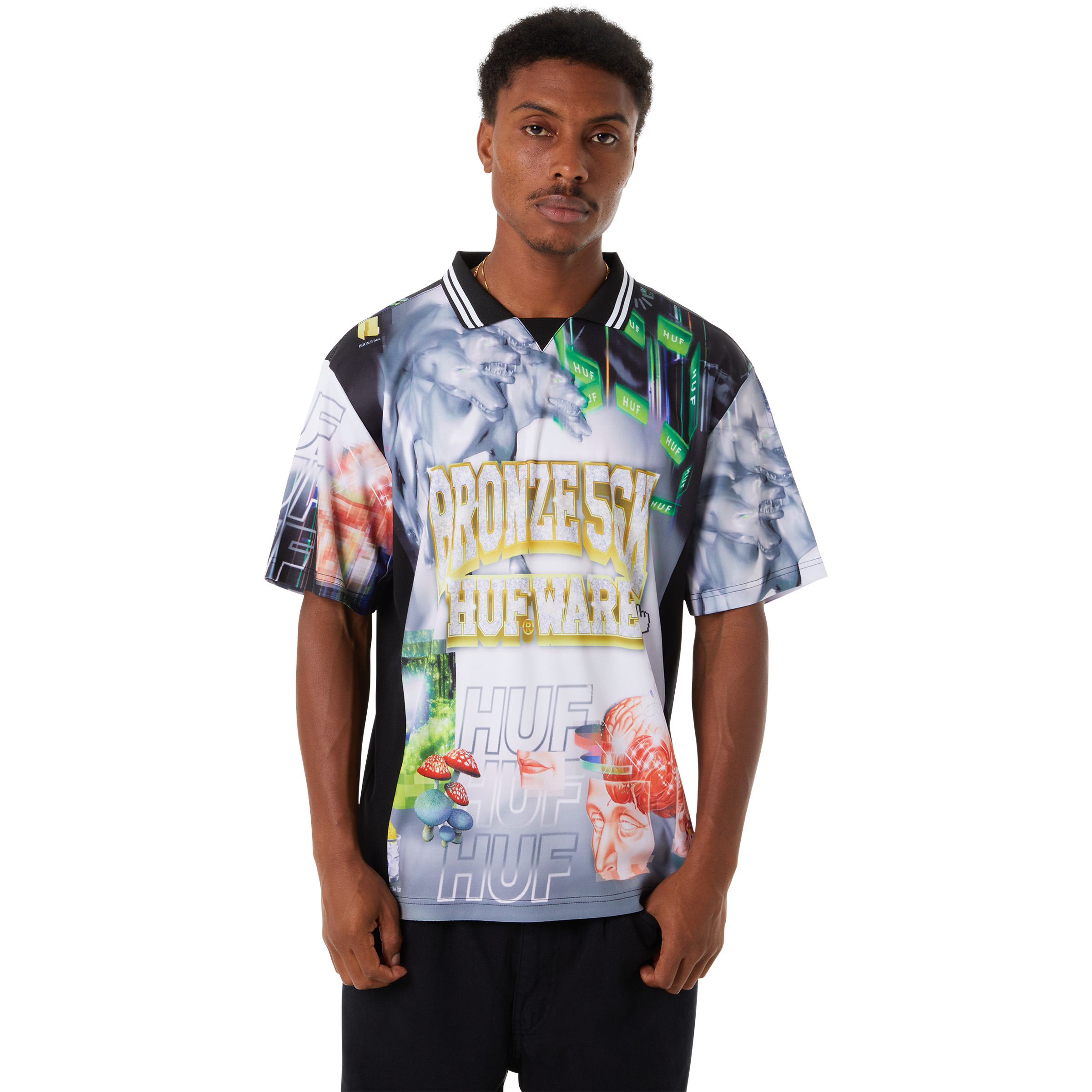HUF X Bronze 56K Glitched Soccer Jersey HUF X Bronze 56K Glitched Soccer Jersey