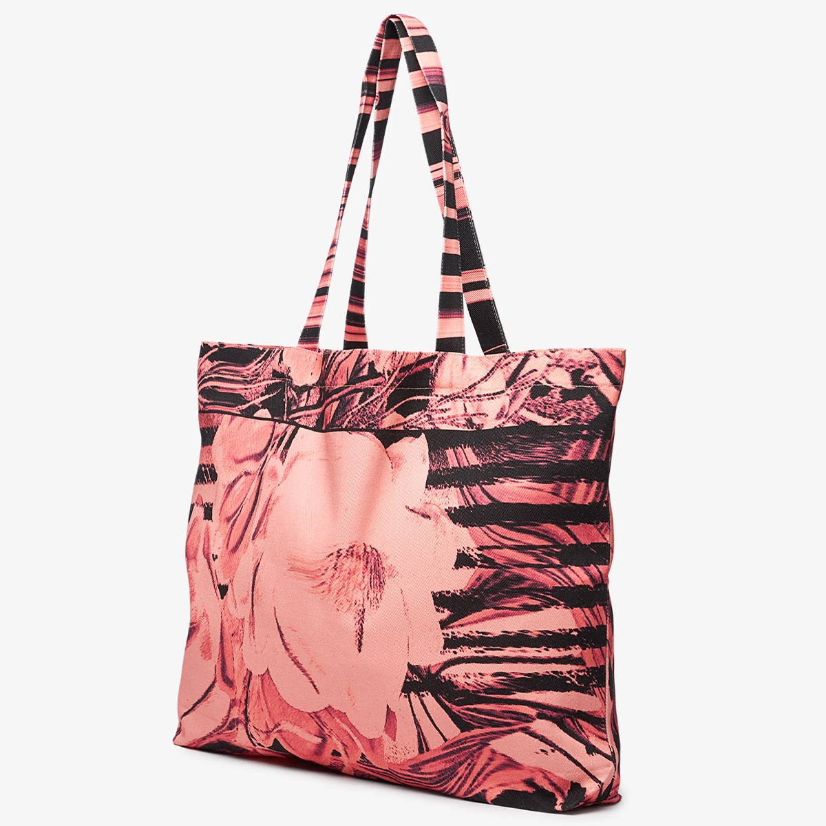 Rassvet Flower Print Denim Tote Bag Pink Rassvet Flower Print Denim Tote Bag Pink