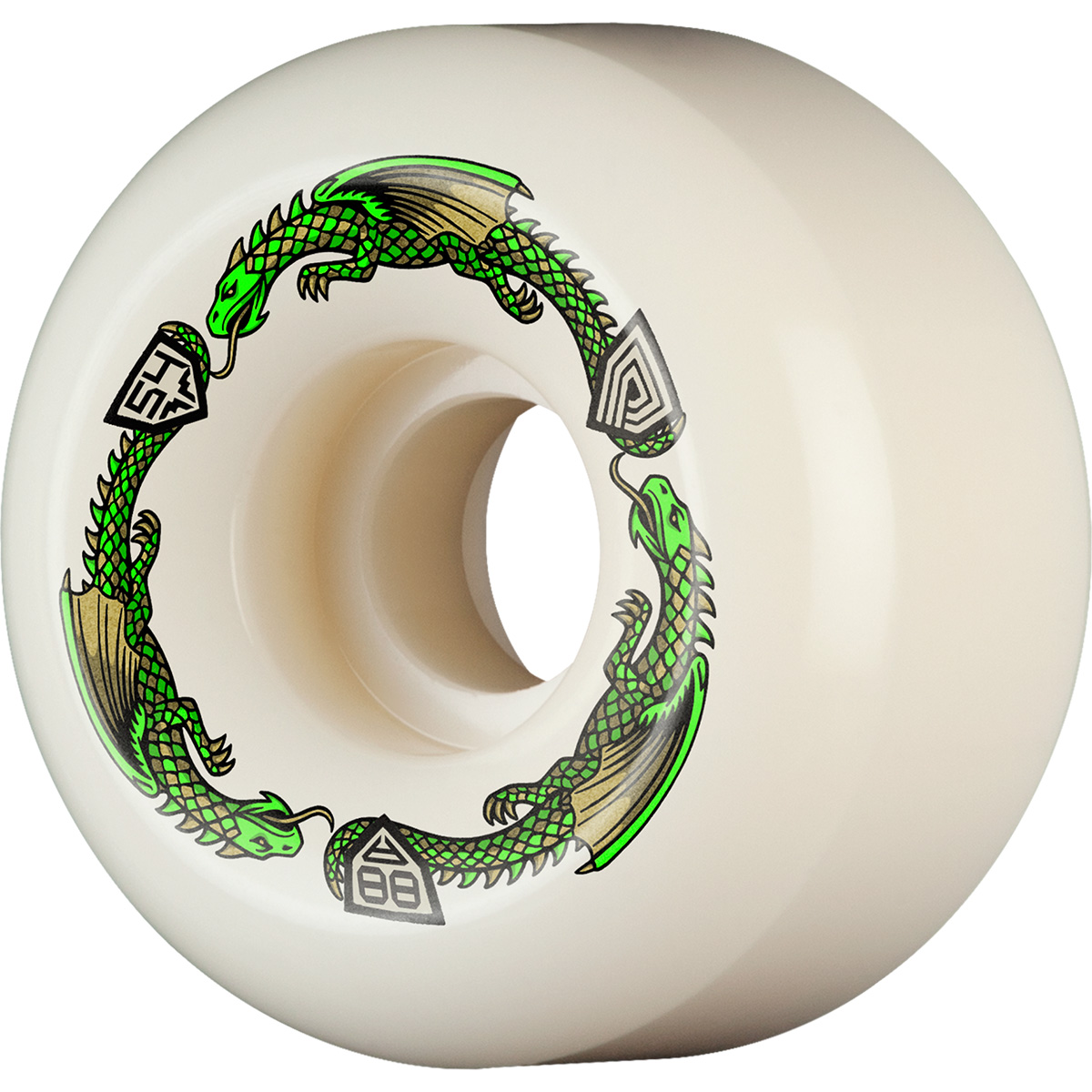 Powell Peralta Dragon Formula BOM Wheels White/Green 88A 64mm x 40mm