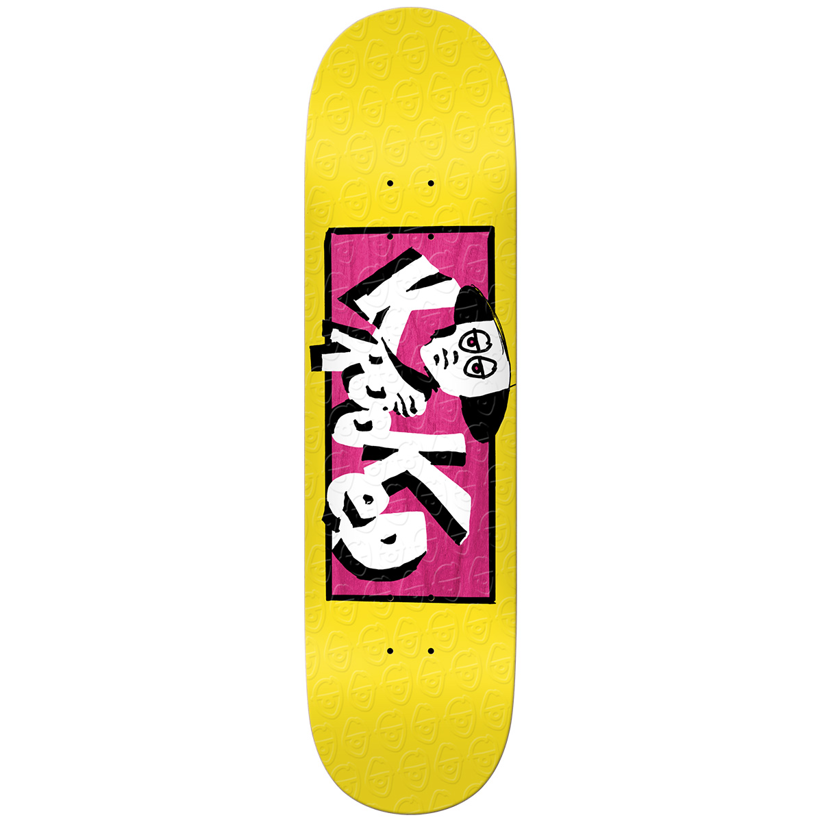 Krooked Team Incognito Embossed Skateboard Deck Yellow 8.25