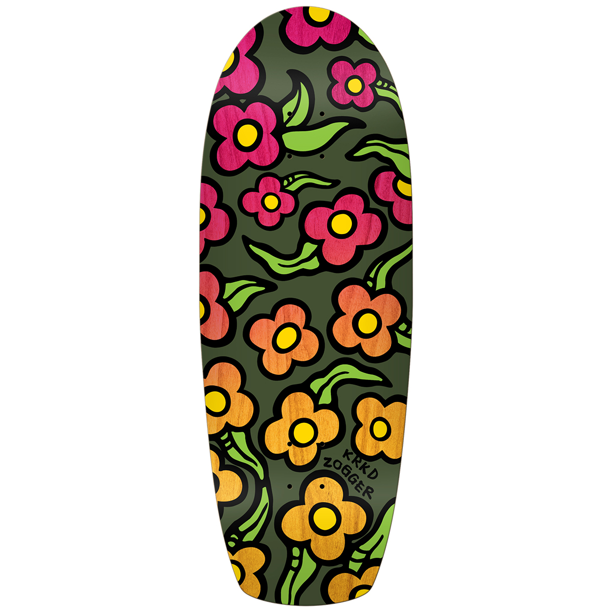Krooked Team Zogger Widstyle Flowers Skateboard Deck 10.75