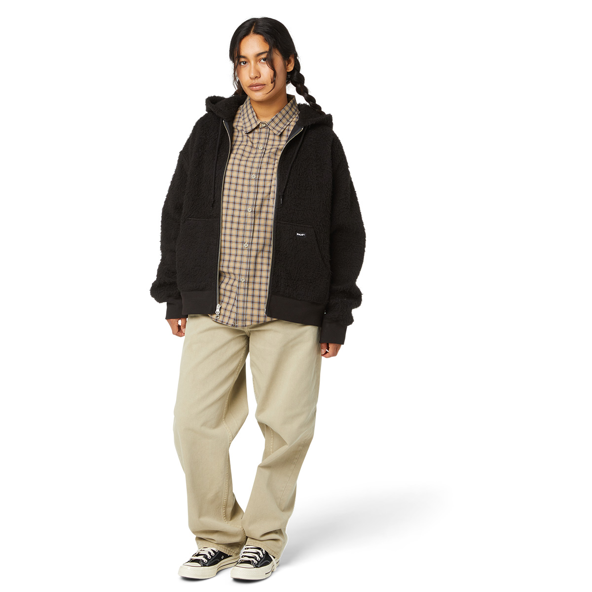 HUF Corso Heavyweight Full Zip Hooded Sweater Black