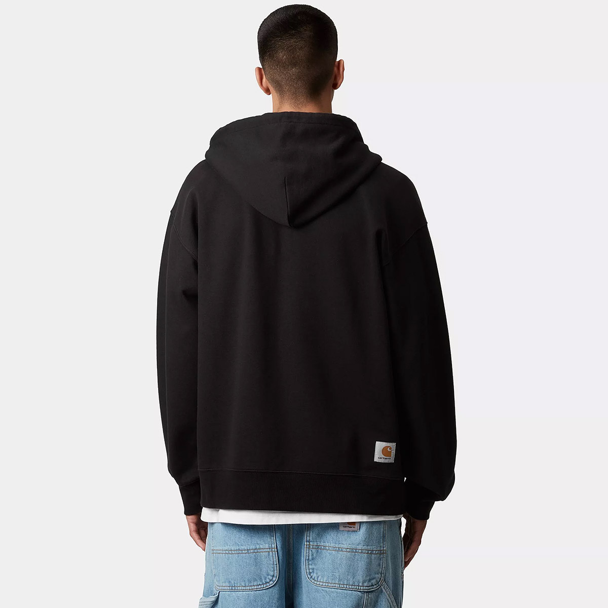 Carhartt WIP Hooded WIP Sweater Jacket Black Stone Washed Carhartt WIP Hooded WIP Sweater Jacket Black Stone Washed