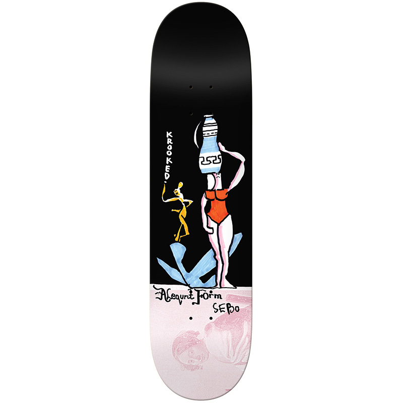 Krooked Sebo Vase Skateboard Deck Black 8.06