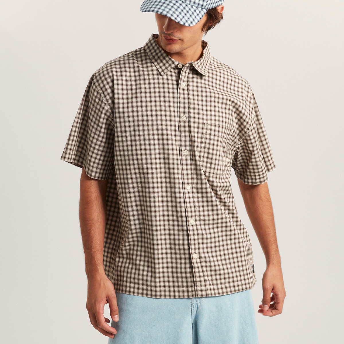 Vans Larkspur Mini Plaid Shirt Oatmeal/Demitasse