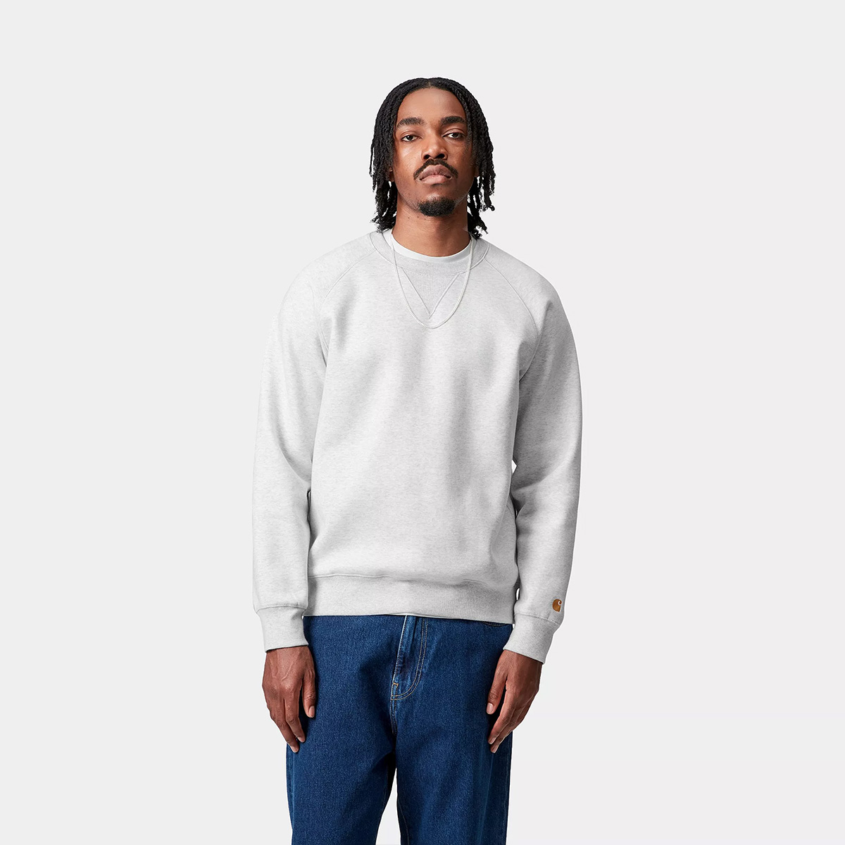 Carhartt WIP Chase Sweater Ash Heather/Gold Carhartt WIP Chase Sweater Ash Heather/Gold