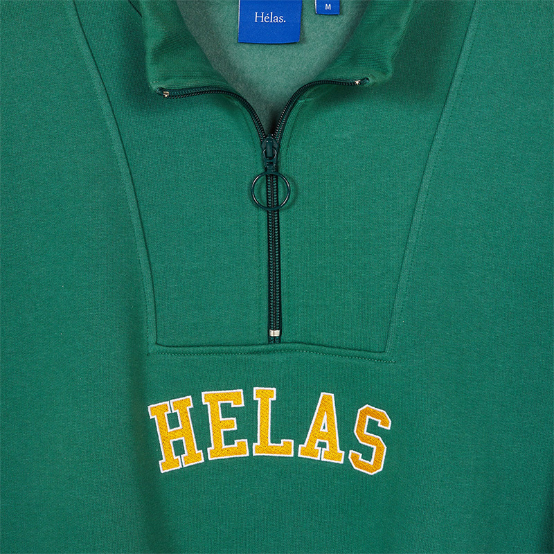 Helas Campus Quarter Zip Sweater Green Helas Campus Quarter Zip Sweater Green