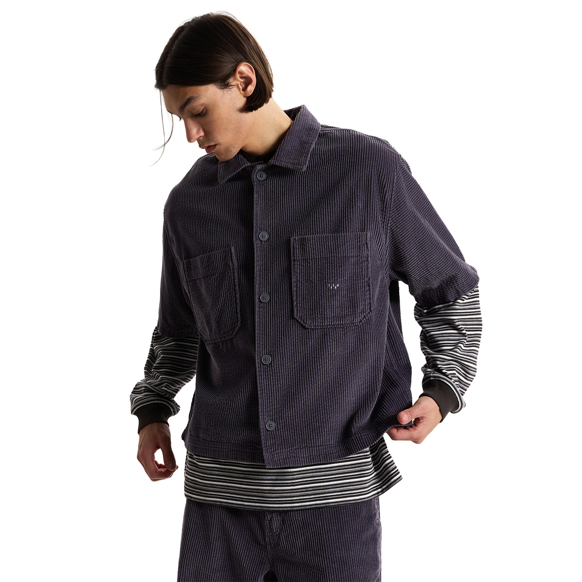 Vans Cord Button Up Shirt Steel Shadow