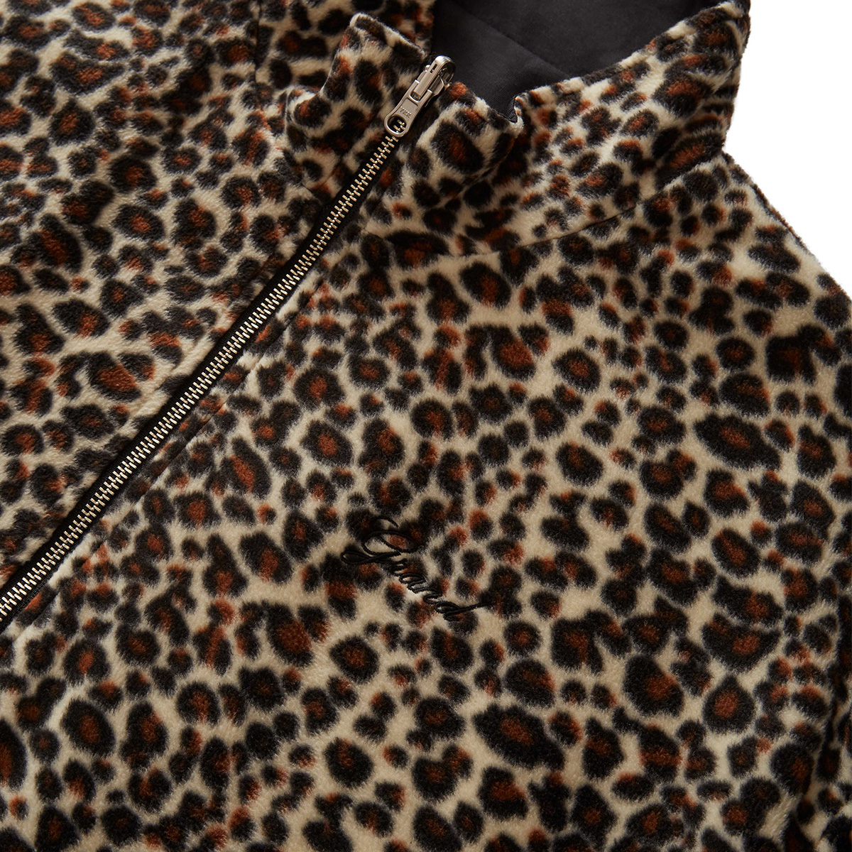 Grand Collection Reversible Fleece Leopard Print Jacket Leopard/Black Grand Collection Reversible Fleece Leopard Print Jacket Leopard/Black