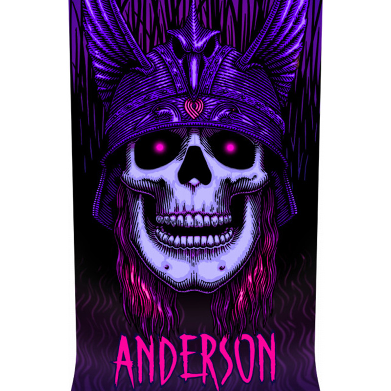 Powell Peralta Andy Anderson Heron Skull Skateboard Deck Purple Shape 289 8.45 Powell Peralta Andy Anderson Heron Skull Skateboard Deck Purple Shape 289 8.45