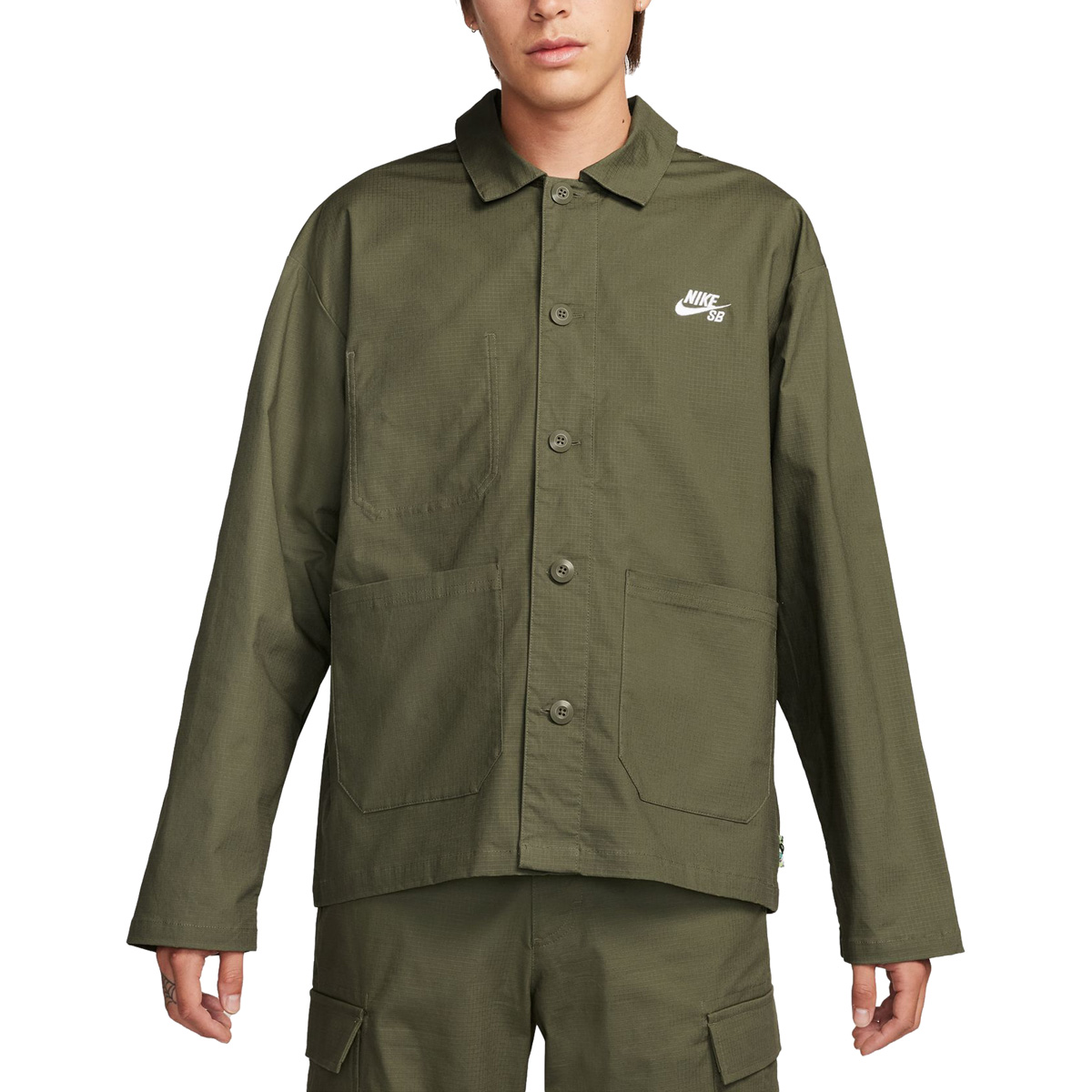 Nike SB Agnostic Kit Chore Jacket Medium Olive/White Nike SB Agnostic Kit Chore Jacket Medium Olive/White