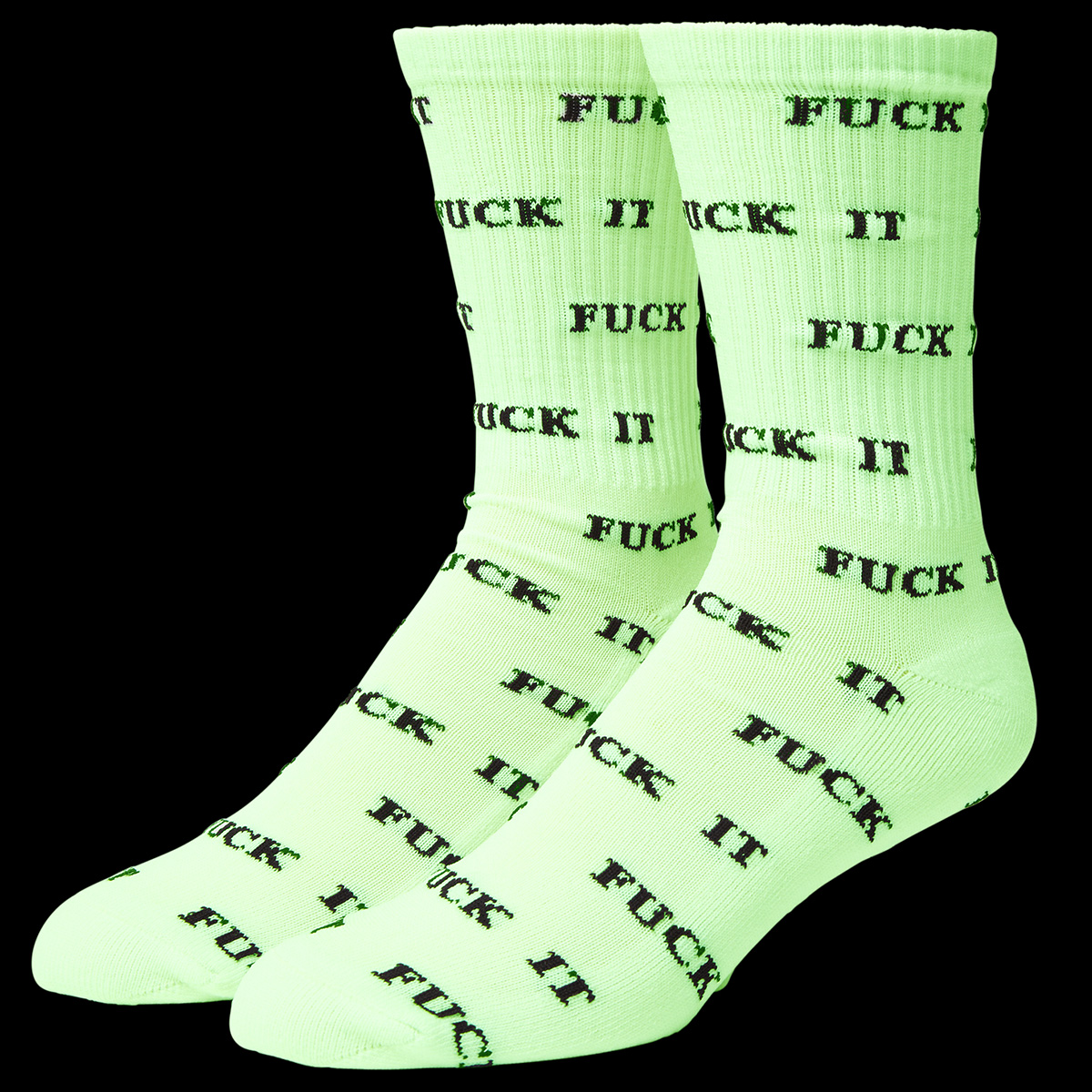 HUF Fuck It Glow Sock White HUF Fuck It Glow Sock White