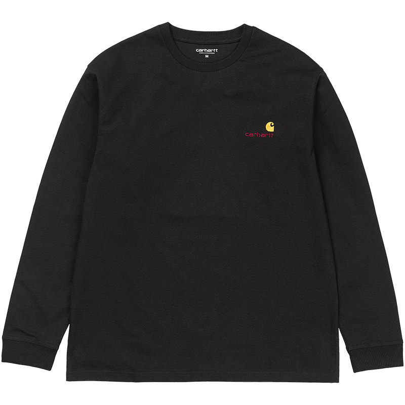 Carhartt WIP American Script Longsleeve T-Shirt Black Carhartt WIP American Script Longsleeve T-Shirt Black