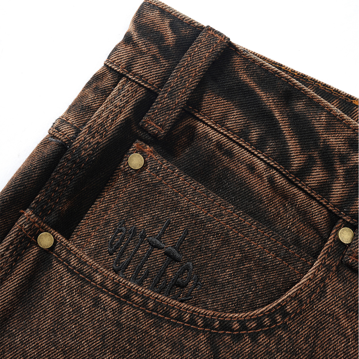 Butter Goods Spider Denim Jeans Acid Brown Butter Goods Spider Denim Jeans Acid Brown