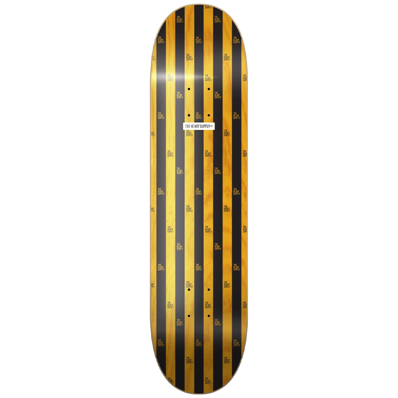 Heart Supply Luxury Stripes Skateboard Deck Black/Yellow 8.0