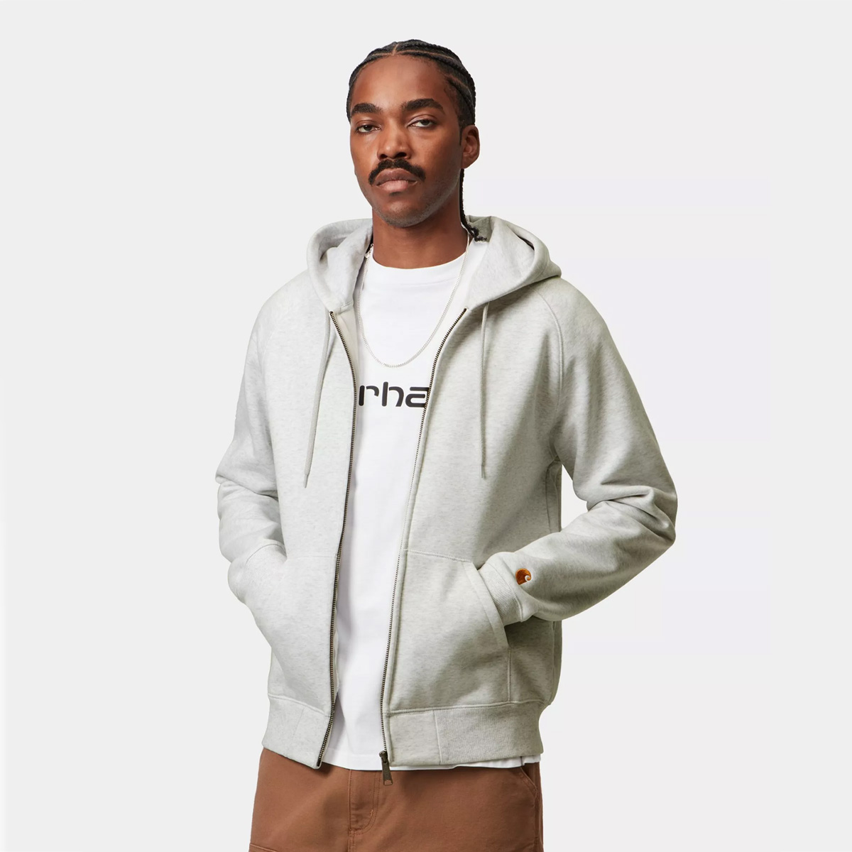 Carhartt WIP Hooded Chase Jacket Ash Heather/Gold